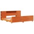 Cama sin colchón madera maciza de pino marrón cera 180x200