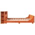 Cama sin colchón madera maciza de pino marrón cera 180x200