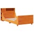 Cama sin colchón madera maciza de pino marrón cera 100x200