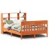 Cama sin colchón madera maciza de pino marrón cera 160x200