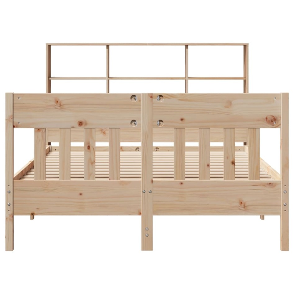 Estructura de cama sin colchón madera maciza de pino 135x190