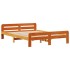 Cama con estantería sin colchón madera maciza marrón 160x200