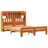 Cama con estantería sin colchón madera maciza marrón 140x200