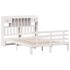 Cama con estantería sin colchón madera maciza blanca 140x190