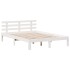 Cama con estantería sin colchón madera maciza blanca 140x190