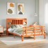 Cama con estantería sin colchón madera maciza marrón 140x190