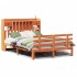 Cama con estantería sin colchón madera maciza marrón 140x190