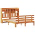 Cama con estantería sin colchón madera maciza marrón 140x190