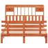 Cama con estantería sin colchón madera maciza marrón 140x190