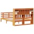 Cama con estantería sin colchón madera maciza marrón 140x190