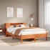 Cama con estantería sin colchón madera maciza marrón 160x200