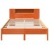 Cama con estantería sin colchón madera maciza marrón 140x200