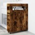 Armario de baño estrecho con ruedas madera roble