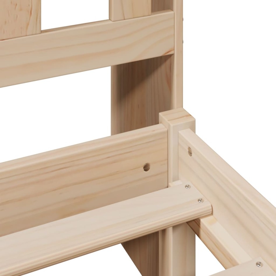 Cama con estantería sin colchón madera maciza de pino 75x190