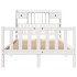 Cama con estantería sin colchón madera maciza blanca 135x190