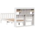 Cama con estantería sin colchón madera maciza blanca 135x190