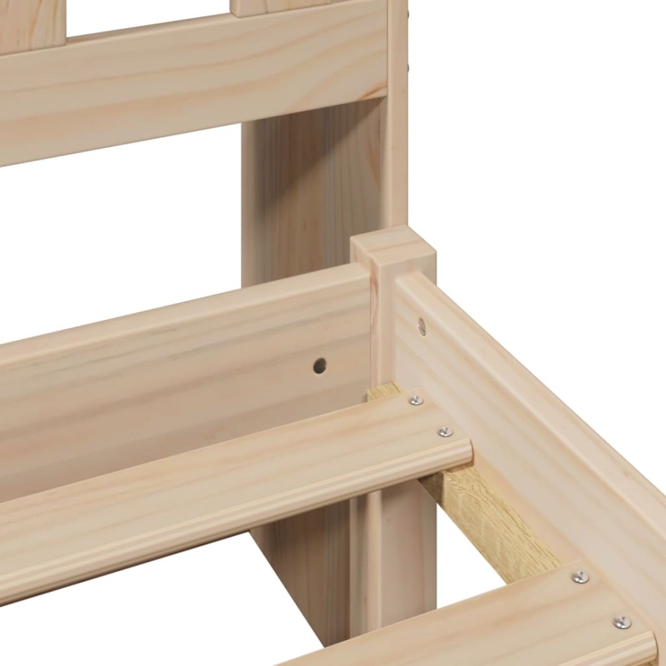 Cama con estantería sin colchón madera maciza de pino 90x190