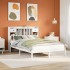 Cama con estantería sin colchón madera maciza blanca 140x200