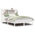Cama con estantería sin colchón madera maciza blanca 160x200