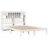 Cama con estantería sin colchón madera maciza blanca 160x200