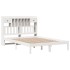 Cama con estantería sin colchón madera maciza blanca 140x190