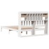 Cama con estantería sin colchón madera maciza blanca 140x190