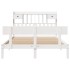 Cama con estantería sin colchón madera maciza blanca 160x200