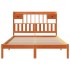 Cama con estantería sin colchón madera maciza marrón 140x200