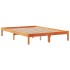 Cama con estantería sin colchón madera maciza marrón 140x200