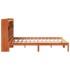 Cama con estantería sin colchón madera maciza marrón 140x200