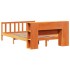Cama con estantería sin colchón madera maciza marrón 140x200