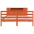 Cama con estantería sin colchón madera maciza marrón 140x190