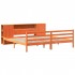 Cama con estantería sin colchón madera maciza marrón 200x200