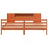 Cama con estantería sin colchón madera maciza marrón 200x200