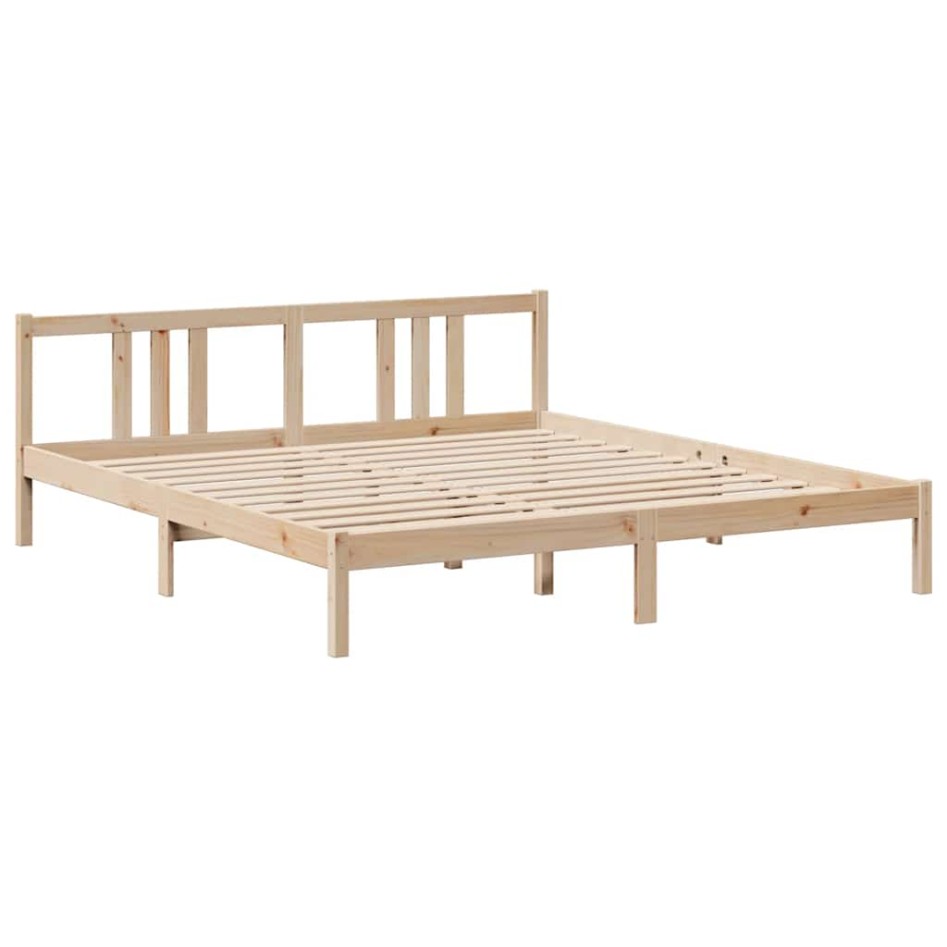 Cama con estantería sin colchón madera maciza de pino