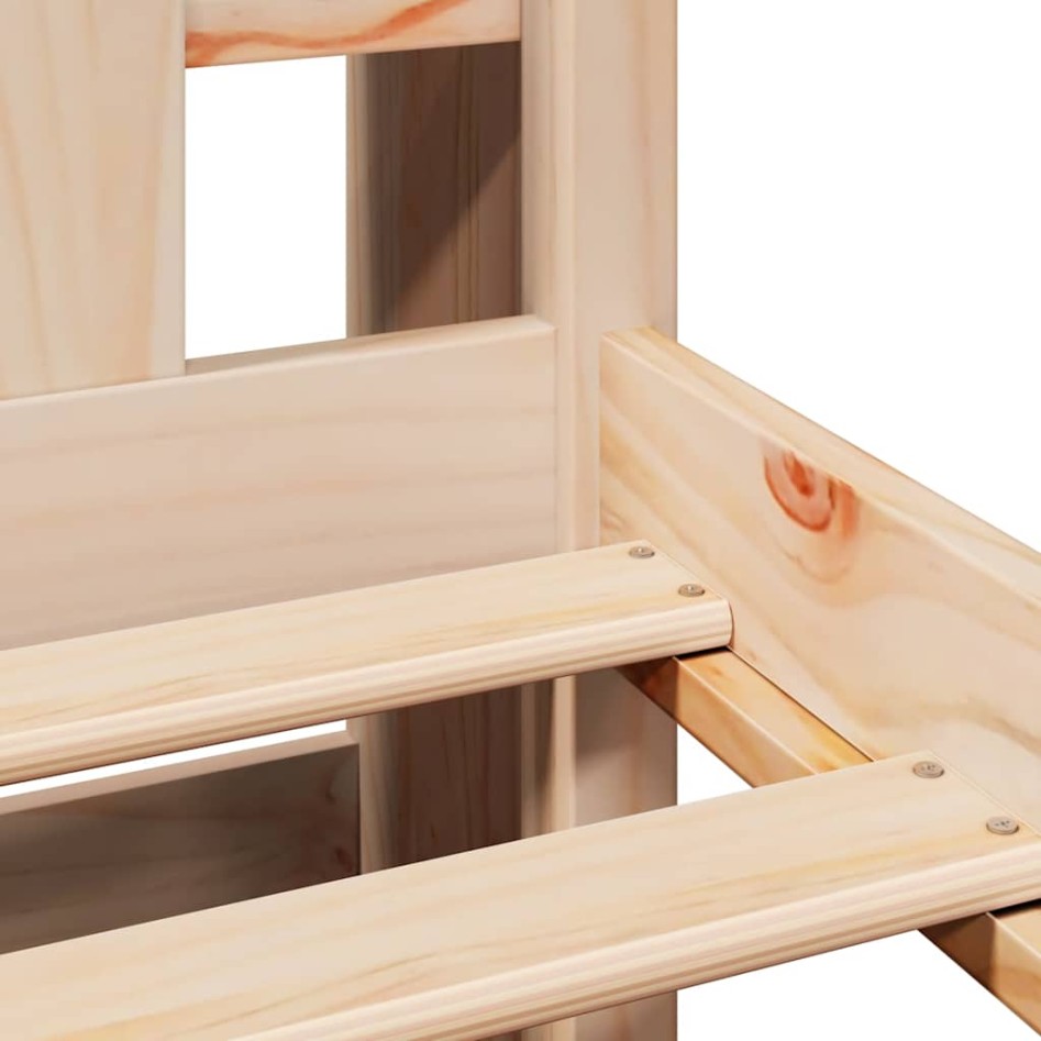 Cama con estantería sin colchón madera maciza de pino