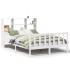 Cama con estantería sin colchón madera maciza blanca 150x200