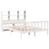 Cama con estantería sin colchón madera maciza blanca 150x200