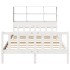 Cama con estantería sin colchón madera maciza blanca 150x200