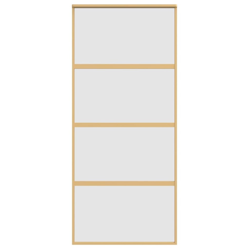 Puerta corredera dorada vidrio ESG esmerilado aluminio