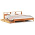 Cama con estantería sin colchón madera maciza marrón