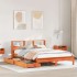 Cama con estantería sin colchón madera maciza marrón