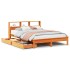 Cama con estantería sin colchón madera maciza marrón 140x190