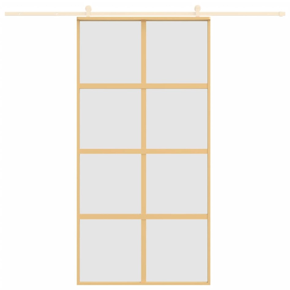 Puerta corredera dorada de vidrio ESG esmerilado y