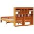 Cama con estantería sin colchón madera maciza marrón