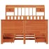 Cama con estantería sin colchón madera maciza marrón 160x200