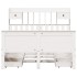 Cama con estantería sin colchón madera maciza blanca 140x200