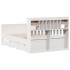 Cama con estantería sin colchón madera maciza blanca 140x200