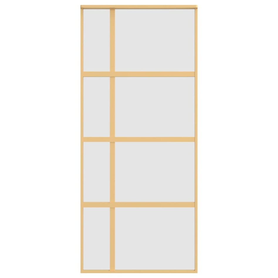 Puerta corredera dorada vidrio ESG esmerilado aluminio