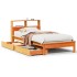 Cama con estantería sin colchón madera maciza marrón 75x190